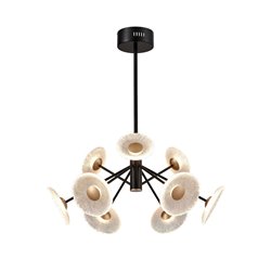 Подвесной светильник Agria, черный/прозрачный/золотой цвет, D73cm, LEDx9 5W, 3000K, 990lm