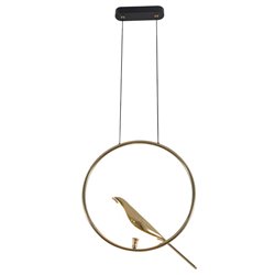 Подвесной светильник Malarro 1, черный/золотой цвет, H150cm, D35cm, LED 8W, 3000K, 2835lm