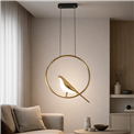 Подвесной светильник Malarro 1, черный/золотой цвет, H150cm, D35cm, LED 8W, 3000K, 2835lm