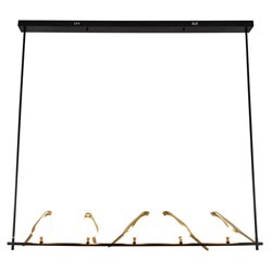 Подвесной светильник Malarro 5, черный/золотой цвет, H113x121cm, LED 40W, 3000K