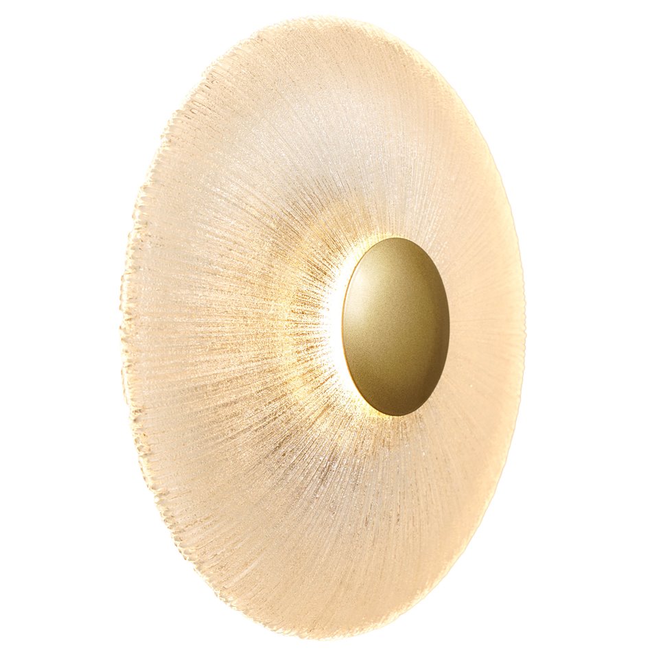 Wall lamp Agaro gold, transparent/gold color, D28cm, LED 10W, 3000K, 250lm