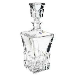 Crystal decanter with lid Crack, 900 ml, H28.5x11.2x11.2cm