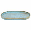 Тарелка Scratch Blue L, овальный, коричневый/синий, фарфор, 31x18cm H3cm