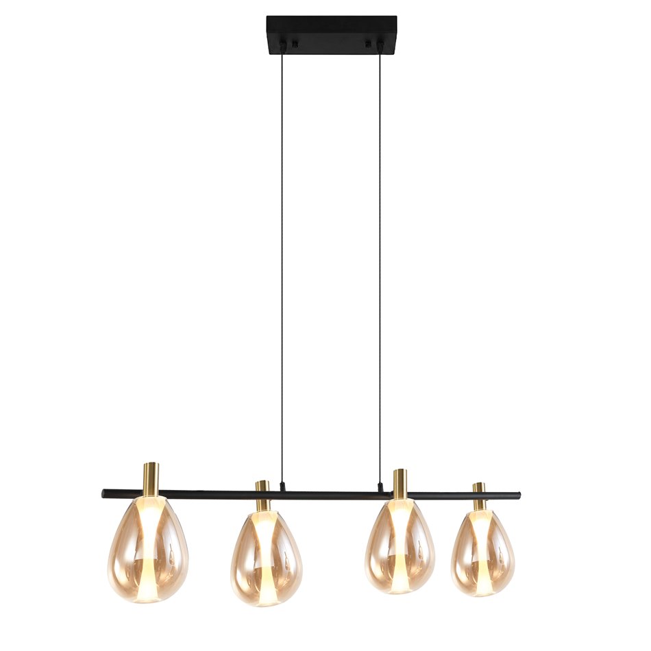 Pendant lamp Rigonda amber P4, H31-175x25.1x120cm, LED 20W, 3000K, 2700lm