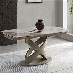 Раздвижной обеденный стол Raton Y015, спеченный камень/металл, 160-240x90cm H75cm
