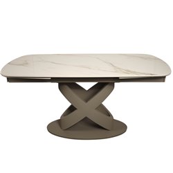 Extendable dining table Raton Y015, sintered stone/metal, 160-240x90cm H75cm