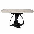 Extendable dining table Raine C6, rotating, sintered stone/metal, 90-150x150cm H75cm