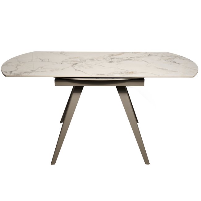 Extendable dining table Raon Y043, rotating, sintered stone/metal, 90-160x160cm H75cm