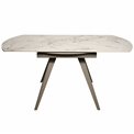 Extendable dining table Raon Y043, rotating, sintered stone/metal, 90-160x160cm H75cm