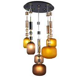 Pendant lamp Mola 6, H80-165xD60cm, LEDx3, E27x6 40W(MAX)