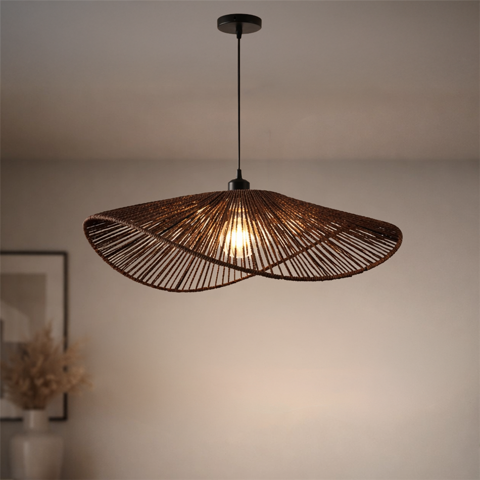 Pendant lamp Molnari 1L, black/brown, H23-130x62x59cm, E27 40W(MAX)