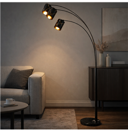 Floor lamp Moirsy 3A, black/gold color, H204cm, D130cm, E27x3 40W(MAX)
