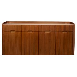 Sideboard Raften 4, 4 doors/4 drawers, walnut veneer/MDF, H80x180x45cm