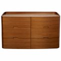 Six drawers dresser Raften 6, walnut veneer/MDF, H84x140x45cm