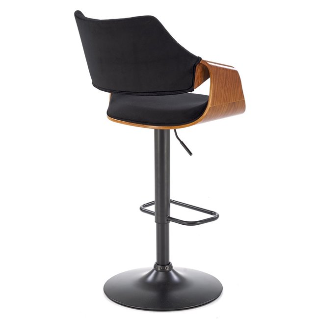 Bar stool H124, nut/black, H93-114x55x52cm