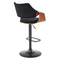Bar stool H124, nut/black, H93-114x55x52cm