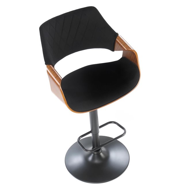 Bar stool H124, nut/black, H93-114x55x52cm