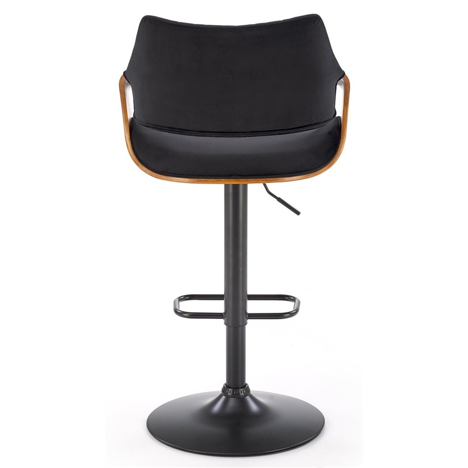 Bar stool H124, nut/black, H93-114x55x52cm