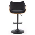 Bar stool H124, nut/black, H93-114x55x52cm