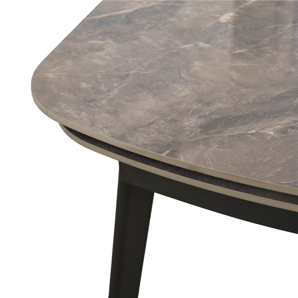 Extendable dining table Ratmo P022, sintered stone/metal, 160-240x90cm H75cm