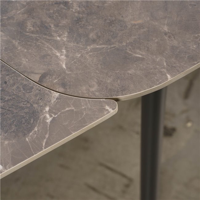 Extendable dining table Ratmo P022, sintered stone/metal, 160-240x90cm H75cm