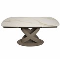 Extendable dining table Raton Y015, sintered stone/metal, 160-240x90cm H75cm