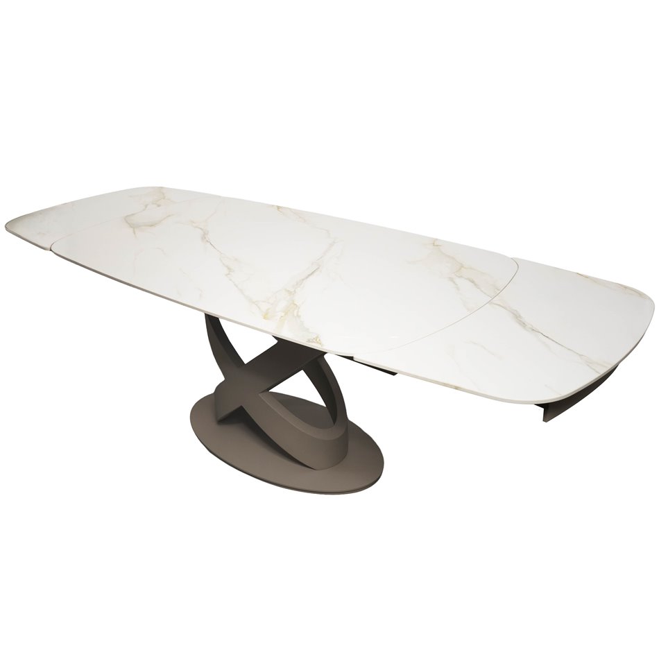 Extendable dining table Raton Y015, sintered stone/metal, 160-240x90cm H75cm