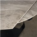 Extendable dining table Raine C6, rotating, sintered stone/metal, 90-150x150cm H75cm