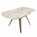 Extendable dining table Raon Y043, rotating, sintered stone/metal, 90-160x160cm H75cm