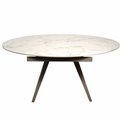 Extendable dining table Raon Y043, rotating, sintered stone/metal, 90-160x160cm H75cm