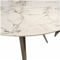 Extendable dining table Raon Y043, rotating, sintered stone/metal, 90-160x160cm H75cm