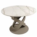 Extendable dining table Ratno Y041, rotating, sintered stone/metal, 120-180x120cm H75cm