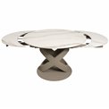 Extendable dining table Ratno Y041, rotating, sintered stone/metal, 120-180x120cm H75cm