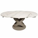 Extendable dining table Ratno Y041, rotating, sintered stone/metal, 120-180x120cm H75cm
