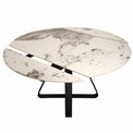 Extendable dining table Rapallo Y024, rotating, sintered stone/metal, 85-135x135cm H75cm