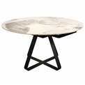 Extendable dining table Rapallo Y024, rotating, sintered stone/metal, 85-135x135cm H75cm