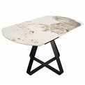 Extendable dining table Rapallo Y024, rotating, sintered stone/metal, 85-135x135cm H75cm