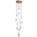 Pendant lamp Mokrin 6, white/bronze/brass color, H54-250x45x15cm, LED 30W, 3000K