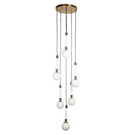 Подвесной светильник Mokrin 6, белый/бронзовый/латунный цвет, H54-250x45x15cm, LED 30W, 3000K