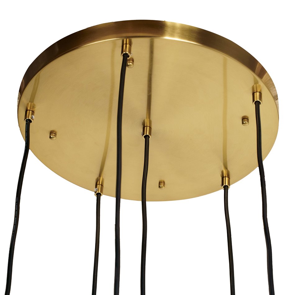 Pendant lamp Mokrin 6, white/bronze/brass color, H54-250x45x15cm, LED 30W, 3000K