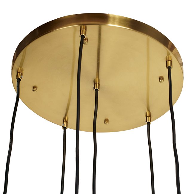 Pendant lamp Mokrin 6, white/bronze/brass color, H54-250x45x15cm, LED 30W, 3000K