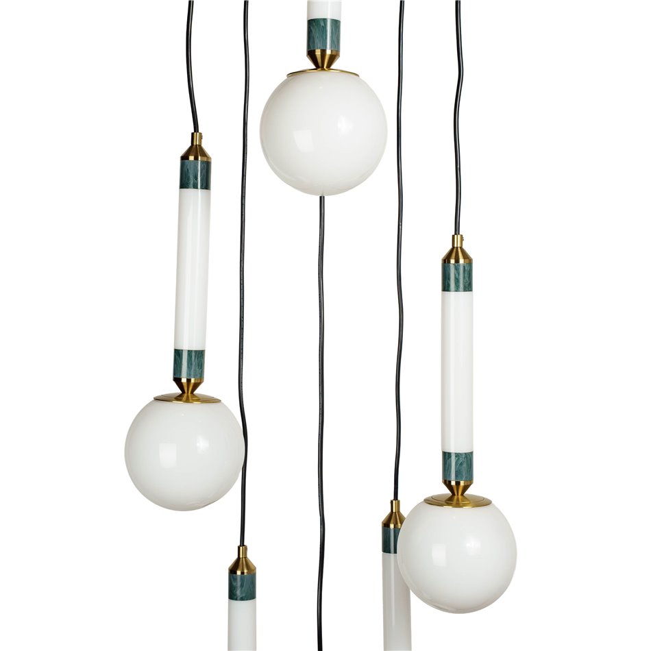 Pendant lamp Mokrin 6, white/bronze/brass color, H54-250x45x15cm, LED 30W, 3000K