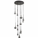 Pendant lamp Molare 10, smoky/black, H200cm, D60cm, LED 39W, 3000K
