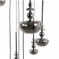 Pendant lamp Molare 10, smoky/black, H200cm, D60cm, LED 39W, 3000K