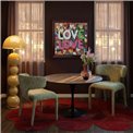 Accent chair Tobi, mix green, velvet, H77x58x57cm, seat height 47cm