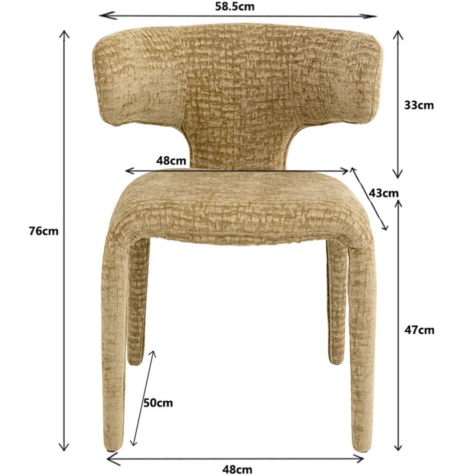 Accent chair Tobi, mix green, velvet, H77x58x57cm, seat height 47cm