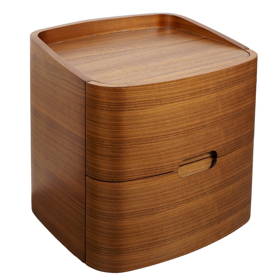 Night stand Raften, walnut veneer/MDF, H51x51x45cm