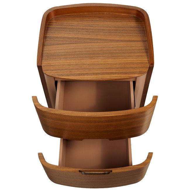 Night stand Raften, walnut veneer/MDF, H51x51x45cm