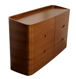Комод Raften 6, шпон из орехового дерева/MDF, H84x140x45cm