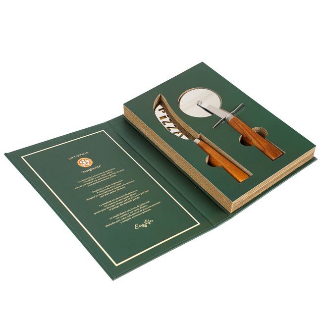 Pizza knife and cutter in gift box, 26x16.8cm H3cm